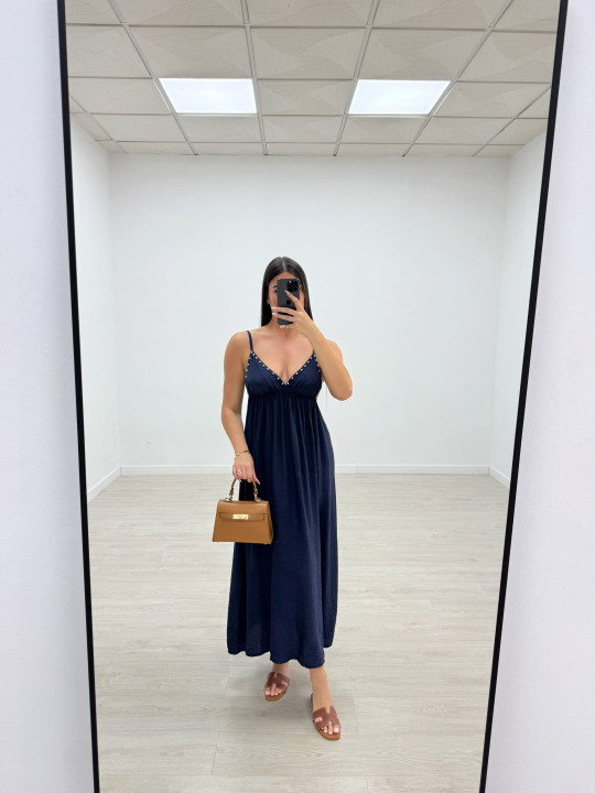 VESTIDO TACHAS AZUL - MARINO