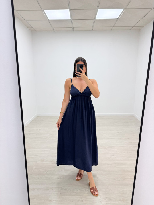 VESTIDO TACHAS AZUL - MARINO