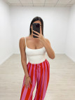 PANTALÓN GLOBO RAYAS - ROSA + NARANJA