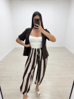 BLAZER MANGA CORTA - MARRÓN