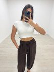 PANTALÓN GLOBO BASIC - MARRÓN