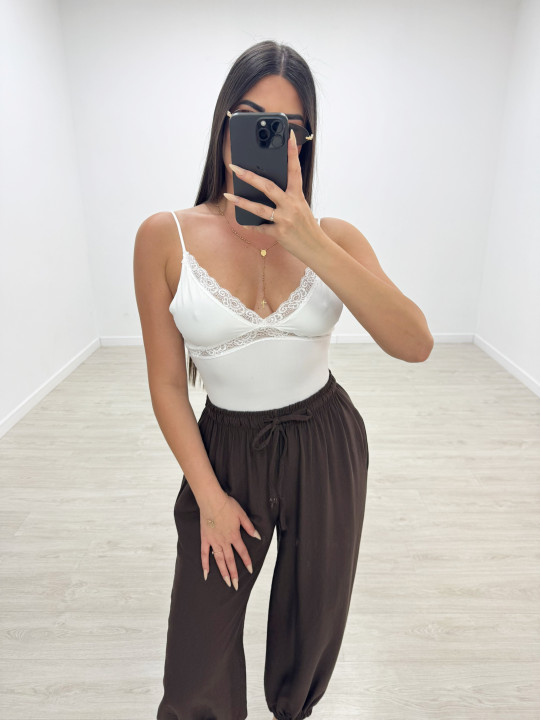 PANTALÓN GLOBO BASIC - MARRÓN