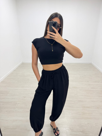 PANTALÓN GLOBO BASIC - NEGRO