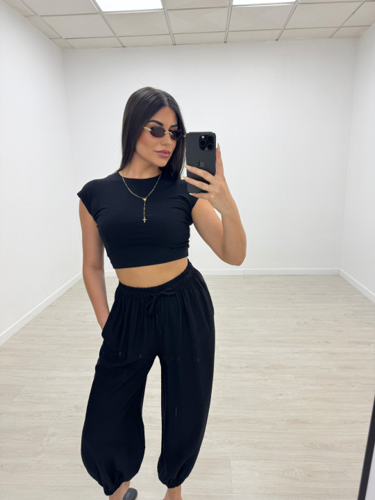 PANTALÓN GLOBO BASIC - NEGRO