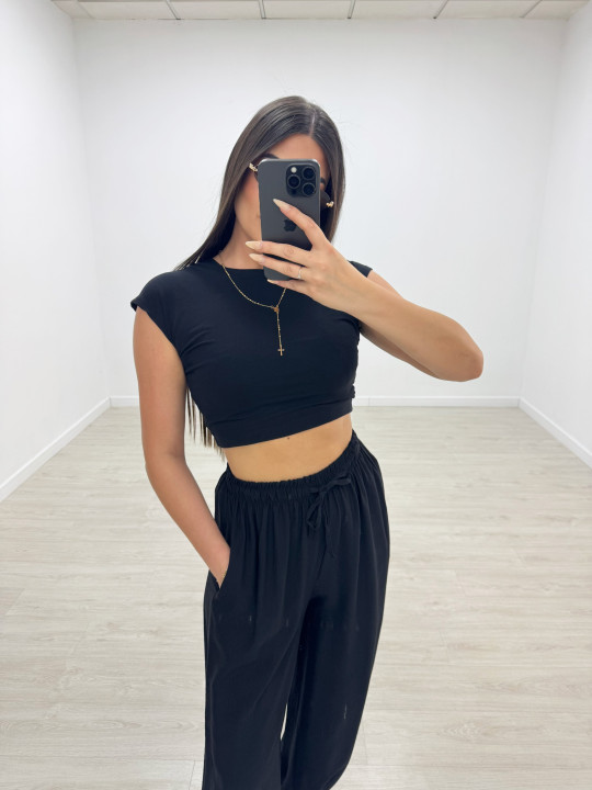 PANTALÓN GLOBO BASIC - NEGRO