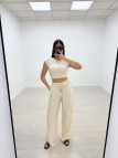 PANTALÓN EFECTO BAMBULA - BEIGE