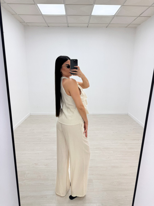 PANTALÓN EFECTO BAMBULA - BEIGE