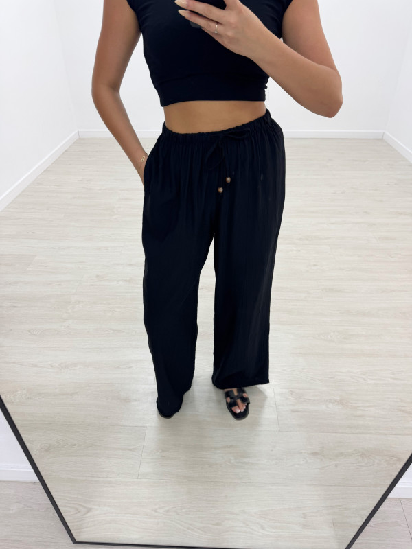 PANTALÓN EFECTO BÁMBULA - NEGRO