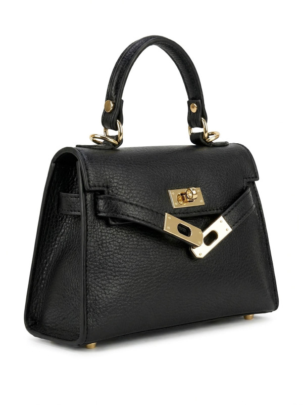 BOLSO MINI KELLY (PIEL 100%) - NEGRO