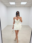 FALDA EXCLUSIVA VOLANTES - BLANCA