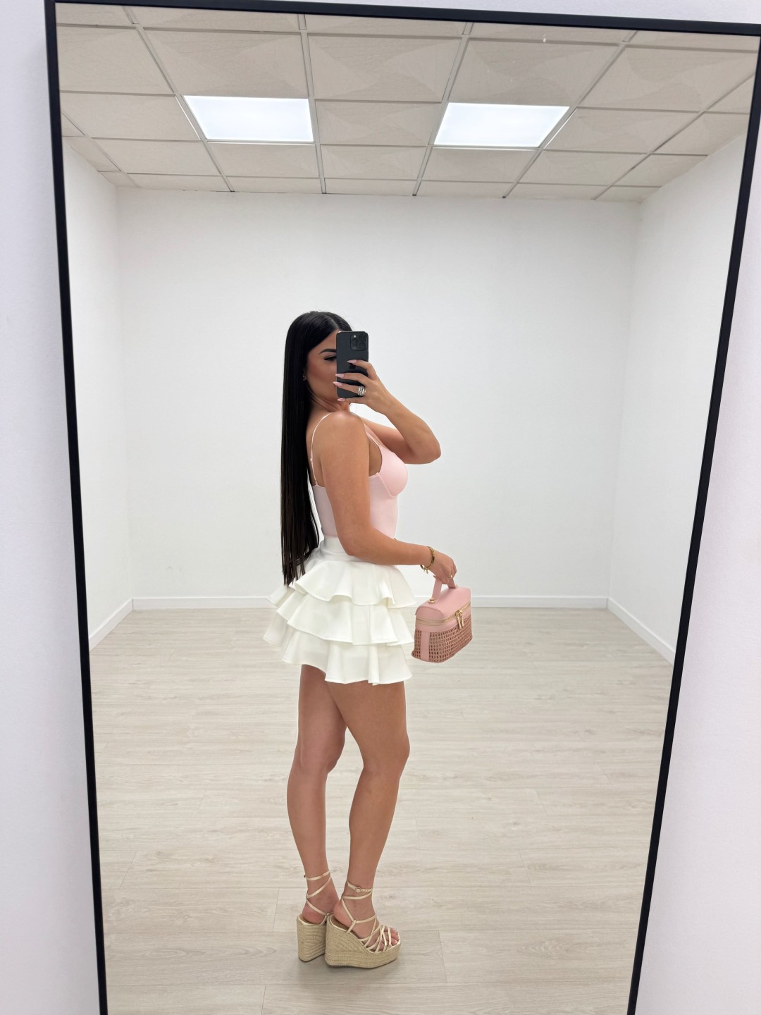 FALDA EXCLUSIVA VOLANTES - BLANCA