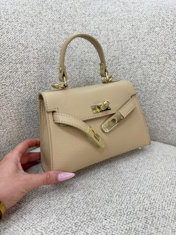 BOLSO MINI KELLY (PIEL 100%) - CAMEL