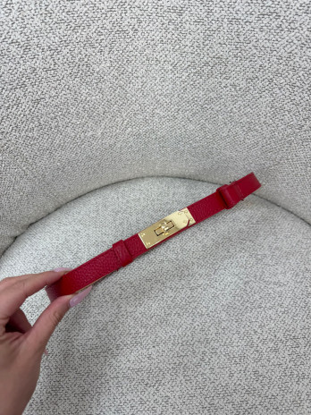 CINTURÓN HERMS (PIEL 100%) - ROJO
