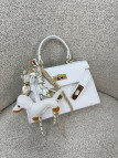 LLAVERO DOG (PIEL 100%) - BLANCO