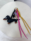 LLAVERO DOG (PIEL 100%) - NEGRO