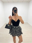 FALDA SANTORINI BORDADA - NEGRO