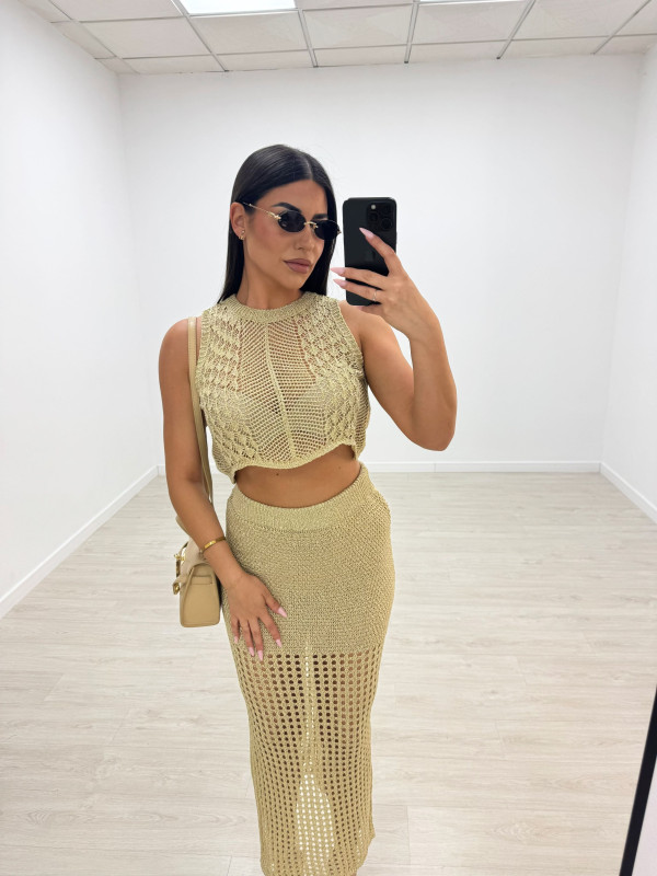 CONJUNTO CROCHET - DORADO