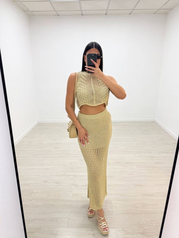 CONJUNTO CROCHET - DORADO