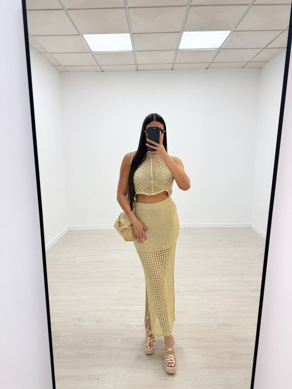 CONJUNTO CROCHET - DORADO