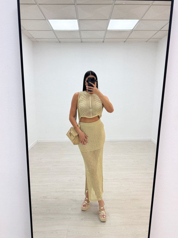 CONJUNTO CROCHET - DORADO