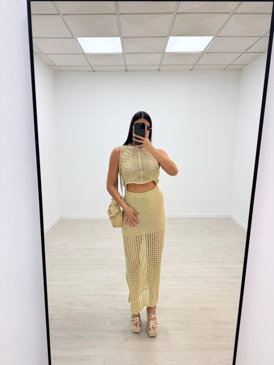 CONJUNTO CROCHET - DORADO