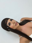 GORRO CROCHET PERLAS - MARRÓN