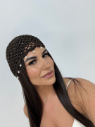 GORRO CROCHET PERLAS - MARRÓN
