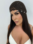 GORRO CROCHET PERLAS - MARRÓN