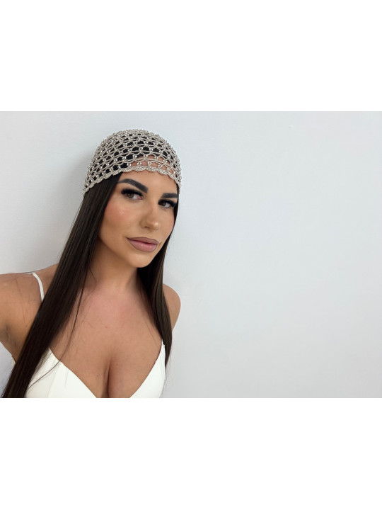 GORRO CROCHET BORDADO PERLAS