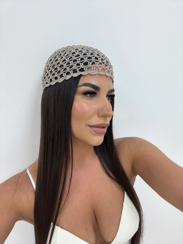 GORRO CROCHET BORDADO PERLAS