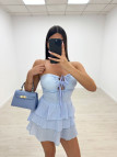 VESTIDO MINI SANTORINI - CELESTE