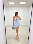 VESTIDO MINI SANTORINI - CELESTE
