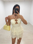 VESTIDO MINI SANTORINI - CREMA