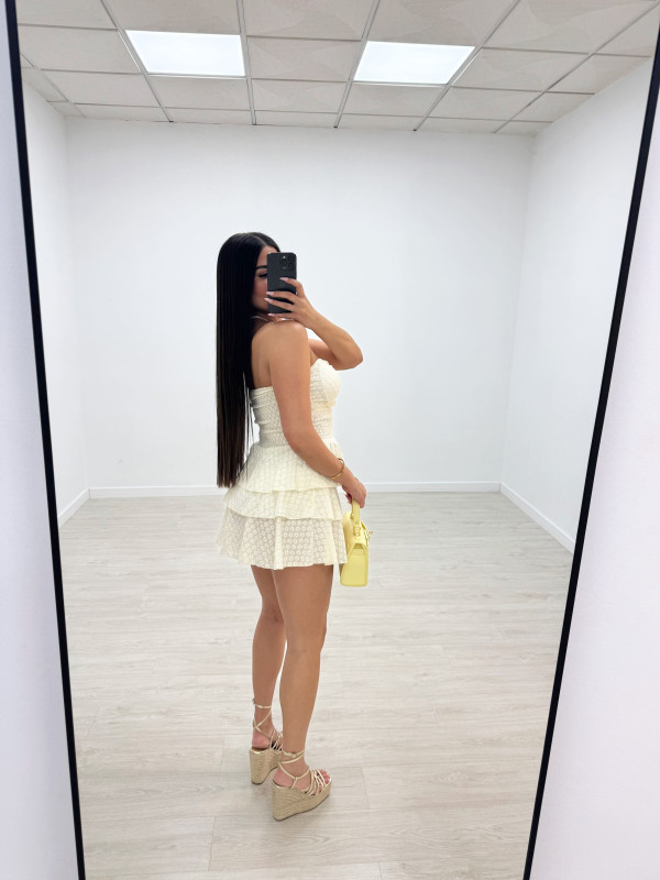 VESTIDO MINI SANTORINI - CREMA