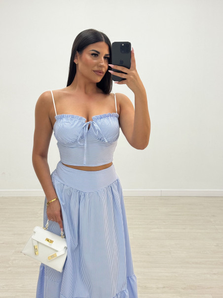 CONJUNTO FALDA POPELÍN RAYAS
