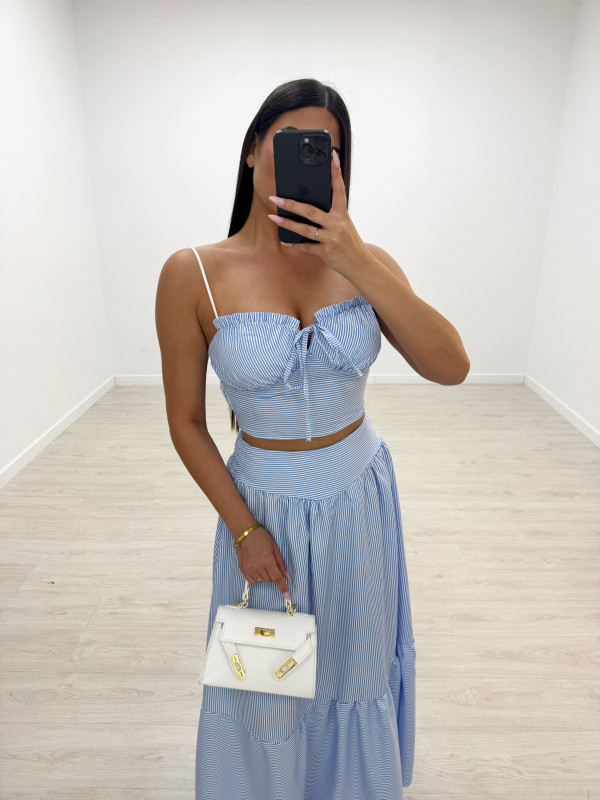 CONJUNTO FALDA POPELÍN RAYAS