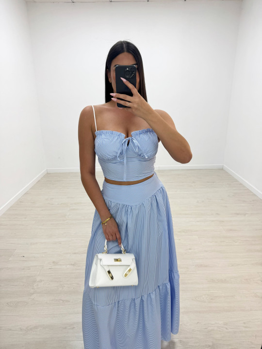 CONJUNTO FALDA POPELÍN RAYAS