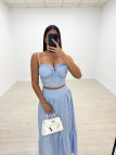 CONJUNTO FALDA POPELÍN RAYAS