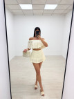 TOP BARDOT BORDADO - BEIGE
