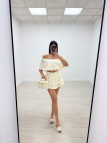 TOP BARDOT BORDADO - BEIGE