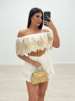 FALDA MINI BORDADA BLANCA
