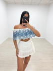 FALDA MINI BORDADA BLANCA