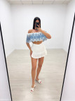 FALDA MINI BORDADA BLANCA