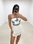 FALDA MINI BORDADA BLANCA