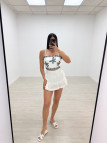 FALDA MINI BORDADA BLANCA