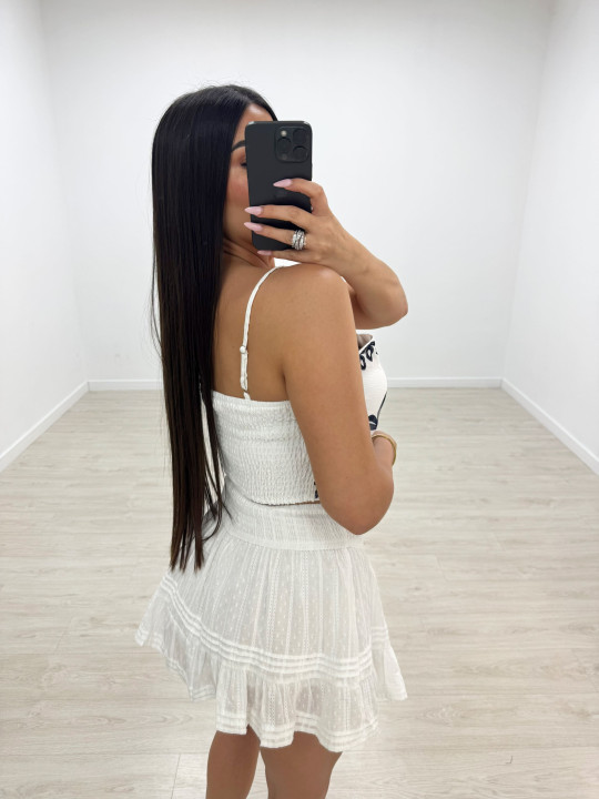 FALDA MINI BORDADA BLANCA