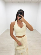 FALDA CROCHET - BEIGE