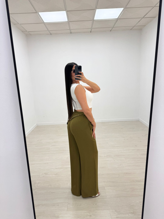 PANTALÓN PAÑUELO TACHAS - VERDE LIMA