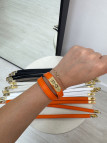 PULSERA HERMS (PIEL 100%) - NARANJA