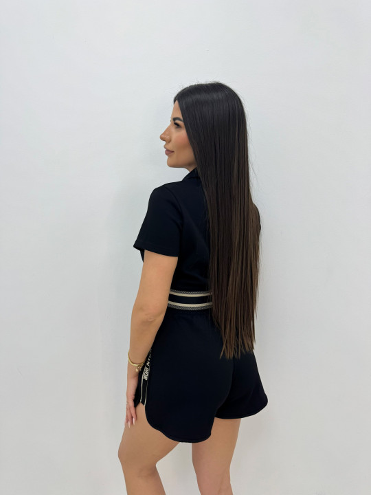 CONJUNTO BERMUDA BORDADO CD - NEGRO